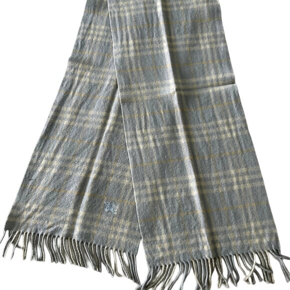 Burberry Authentic Scarf Grey 100% Cashmere Unisex Scarf Made In England - Picture 1 of 7